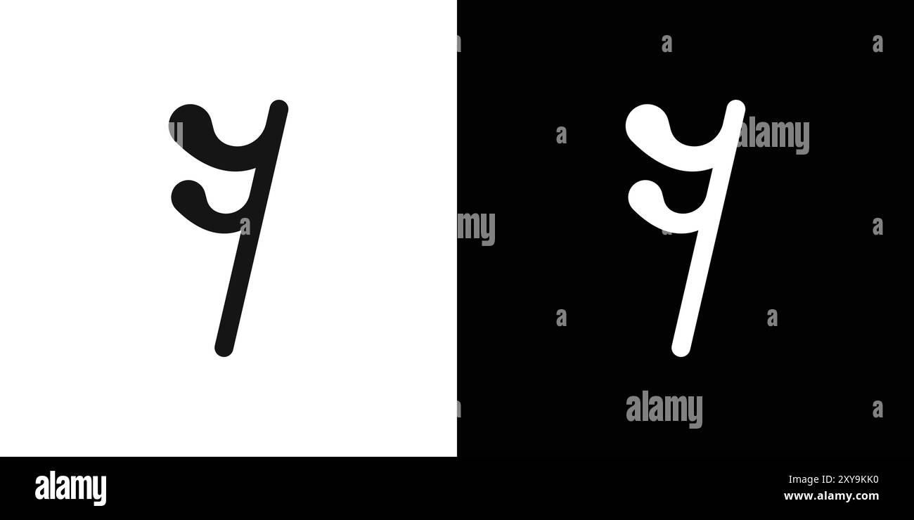 contour vectoriel de signe d'icône de note de semiquaver en noir et blanc Illustration de Vecteur