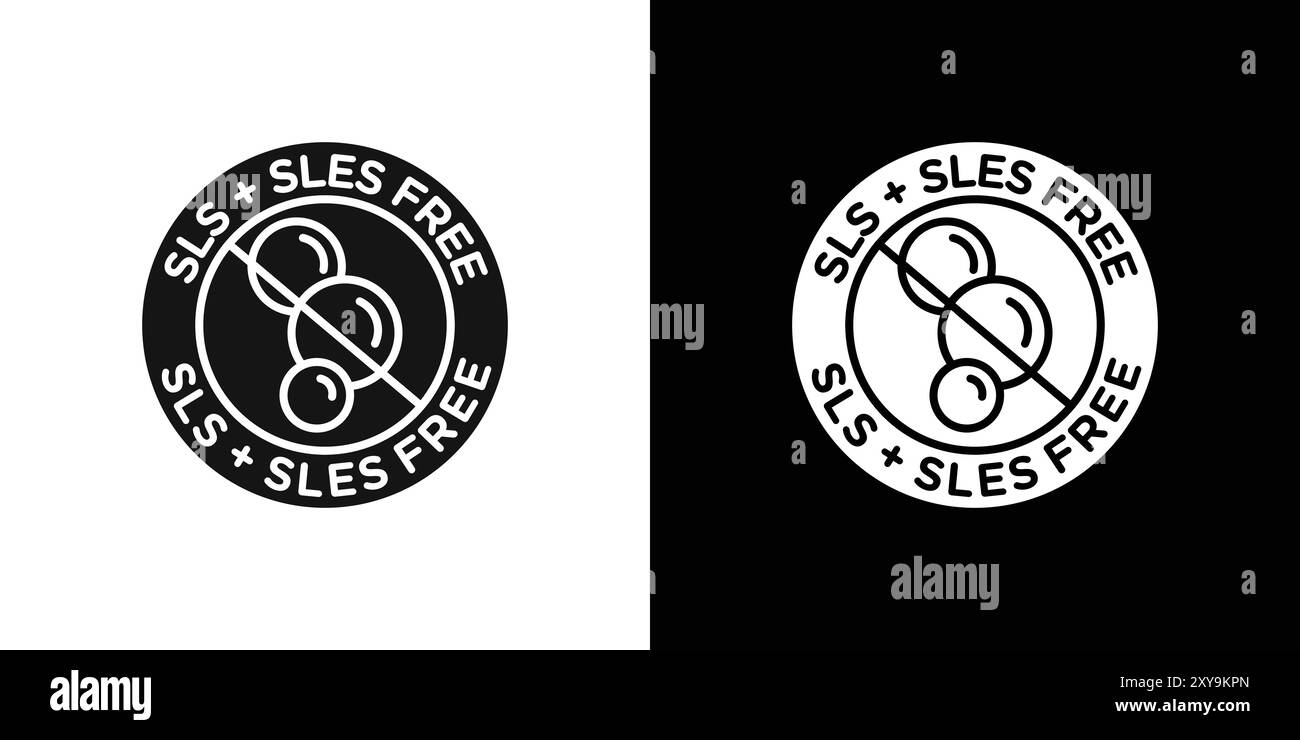 SLS, sles icône libre logo logo contour vectoriel en noir et blanc Illustration de Vecteur