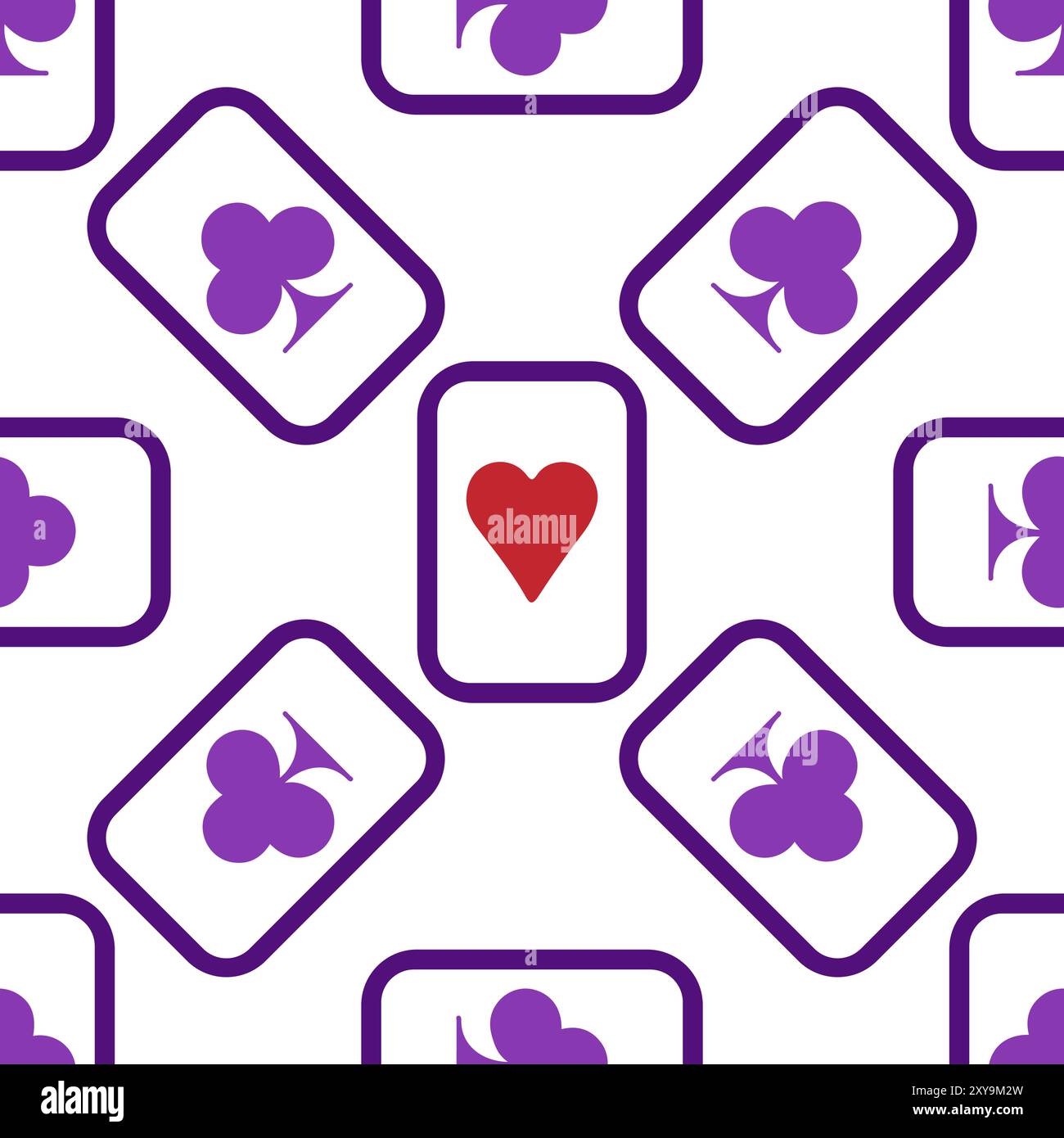 Cartes à jouer violettes tombant modèle sans couture. Illustration de Vecteur