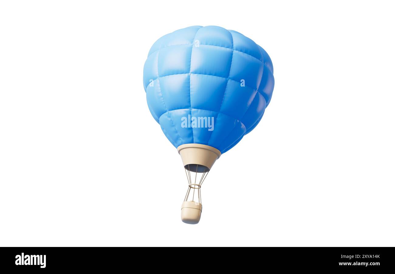 Ballon à air chaud gonflable avec style de dessin animé, rendu 3D. Illustration 3D. Banque D'Images