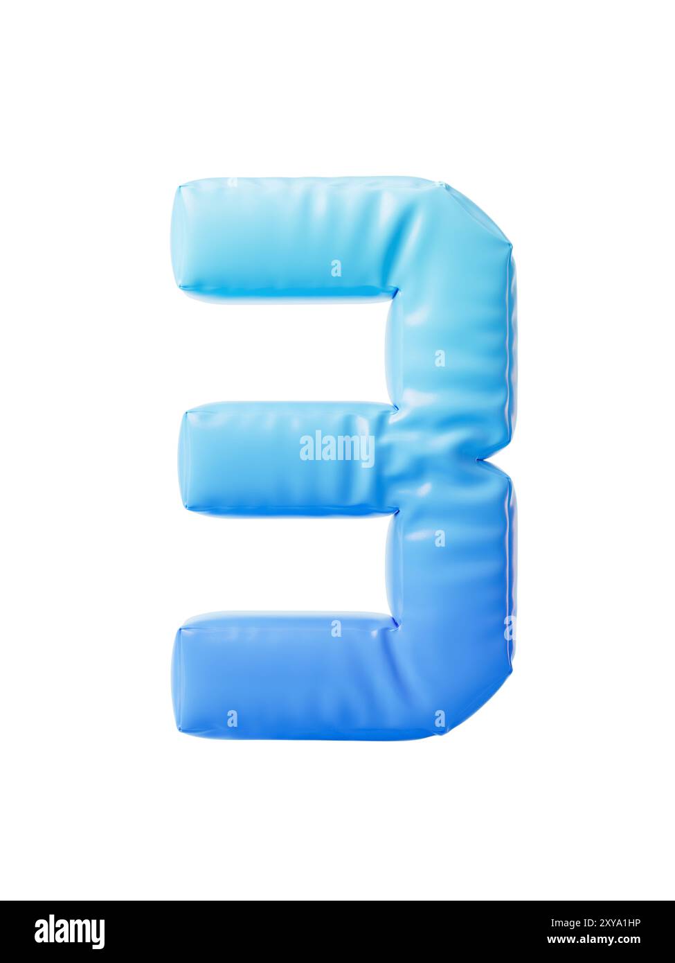 Nombres avec des styles de bulles souples, rendu 3D. Illustration 3D. Banque D'Images