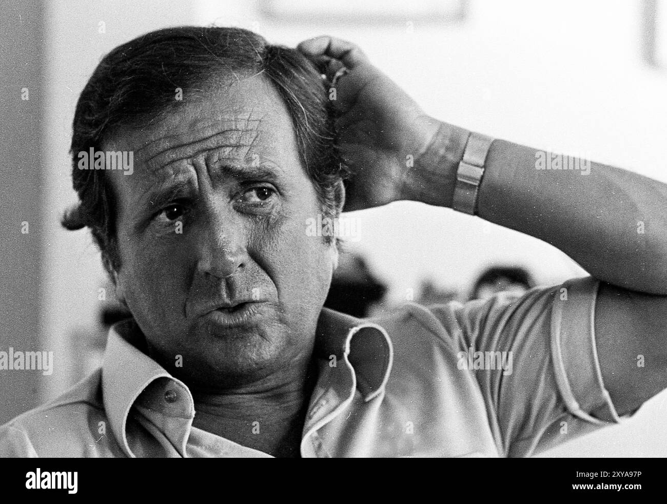 Acteur uruguayen, animateur d'émissions de radio et de télévision lors d'une interview à Buenos Aires, Argentine, 1974. Banque D'Images