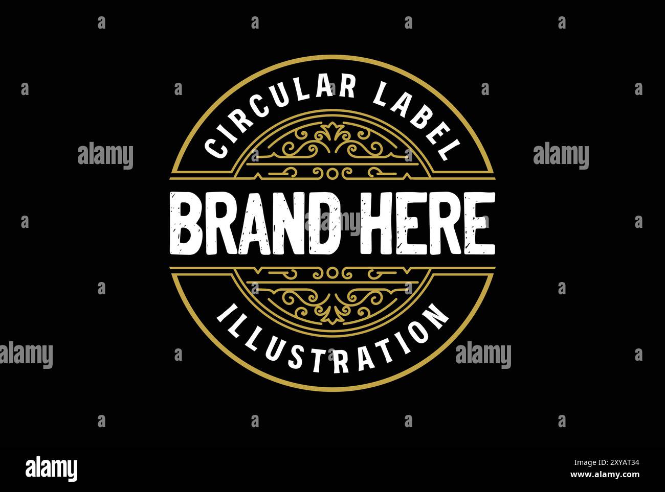 Bordure d'ornement circulaire cadre Royal badge Emblem Stamp Label logo Design vecteur Illustration de Vecteur