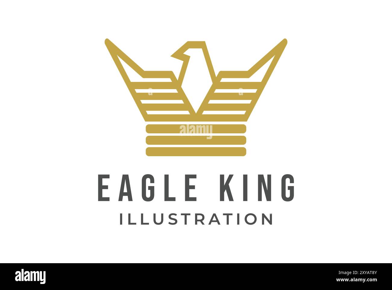 Golden Eagle Falcon Hawk King Crown icône illustration vecteur Illustration de Vecteur