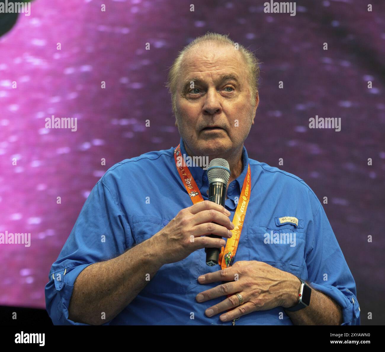 STUTTGART, ALLEMAGNE, 30 juin 2018 : Gil Gerard au Comic Con Germany Stuttgart, une convention de fans de deux jours Banque D'Images