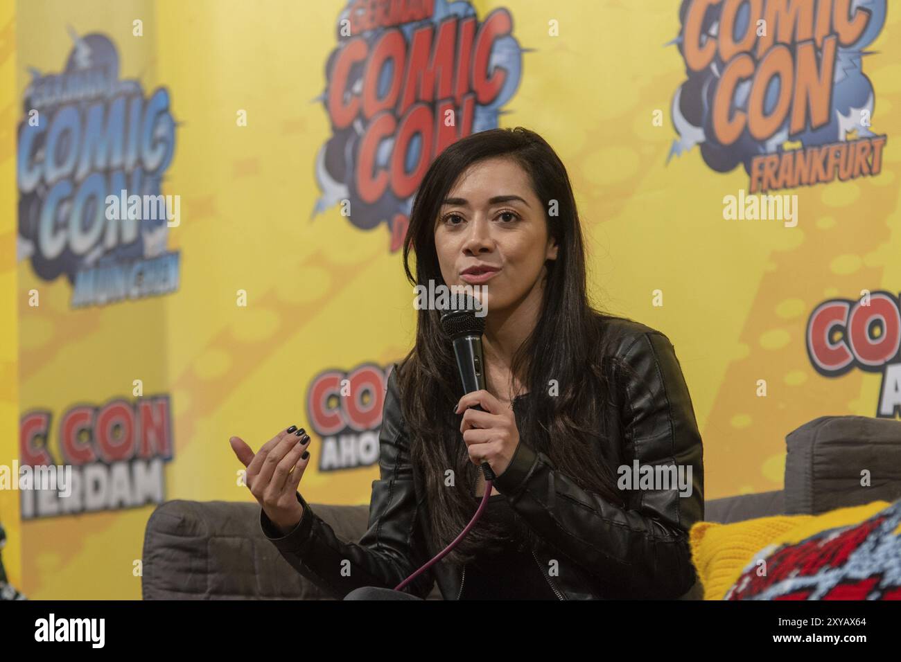 FRANCFORT, ALLEMAGNE, 6 MAI 2018 : Aimee Garcia (*1978, actrice américaine, Lucifer, Dexter, Rush Hour, Robocop, George Lopez, Vegas) à German Comic Con Banque D'Images