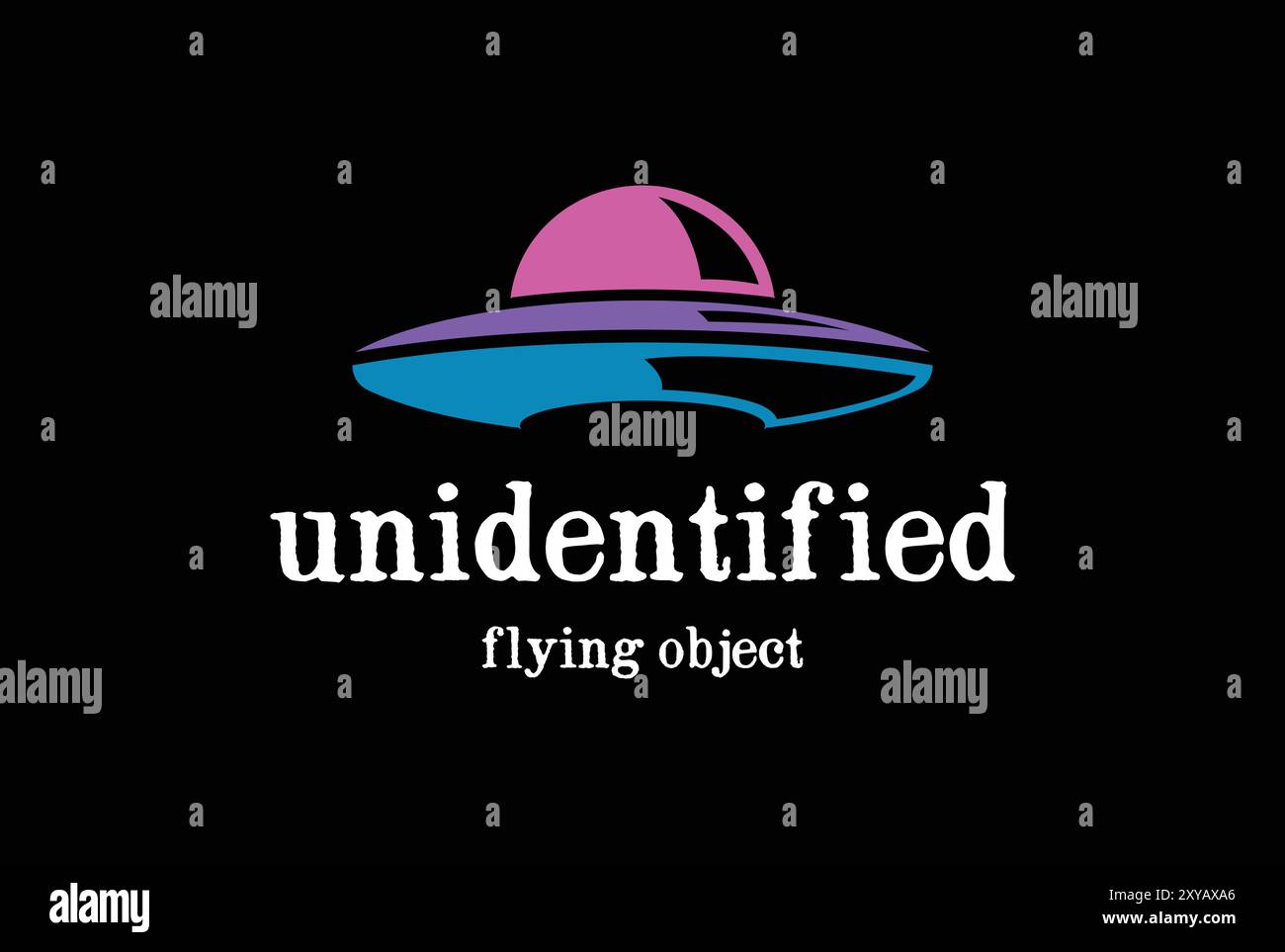 Simple OVNI extraterrestre minimaliste ou objet volant non identifié pour la conception de logo de science spatiale Illustration de Vecteur