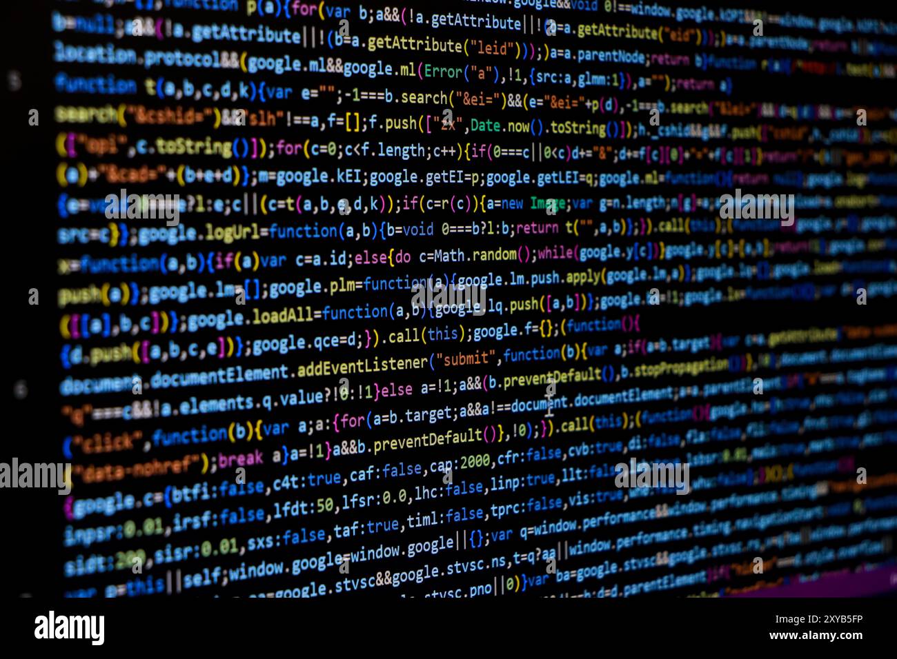 Écran de codage de programmation, écran de codage de développeur Web Banque D'Images