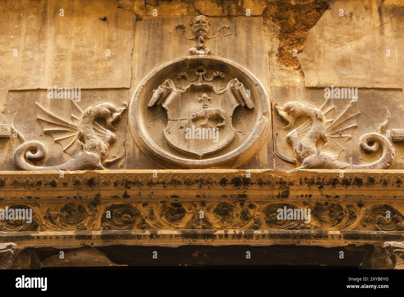 Palacio de Ca'n Oleza mandado construire por la familia Descos en el siglo XV, Monumento Historico-Artistico, Palma, majorque, Islas baleares, espana, Banque D'Images