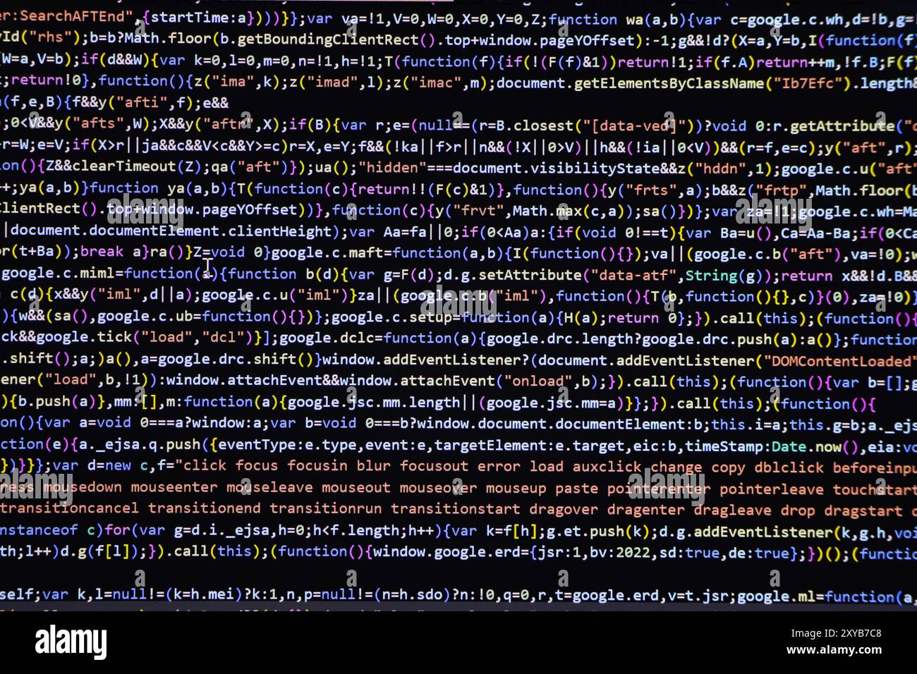 Écran de codage de programmation, écran de codage de développeur Web Banque D'Images
