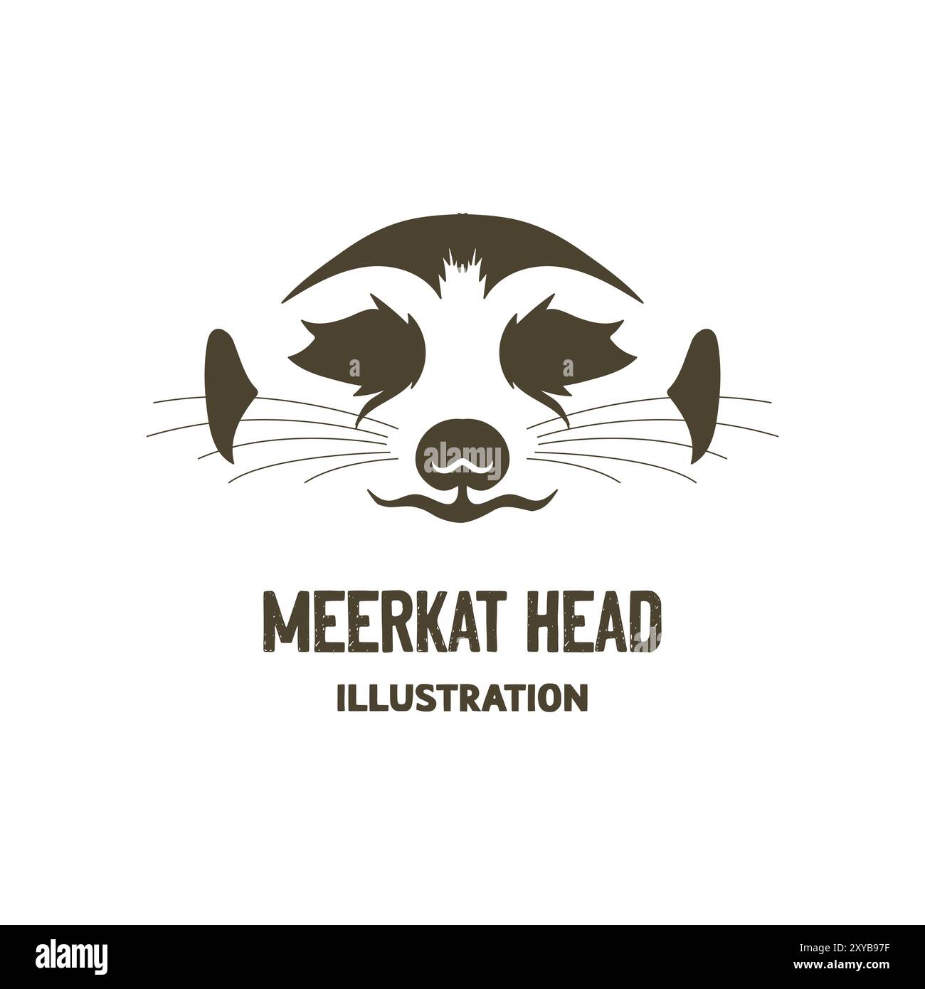 Simple minimaliste africain Meerkat Head visage illustration Vector Illustration de Vecteur