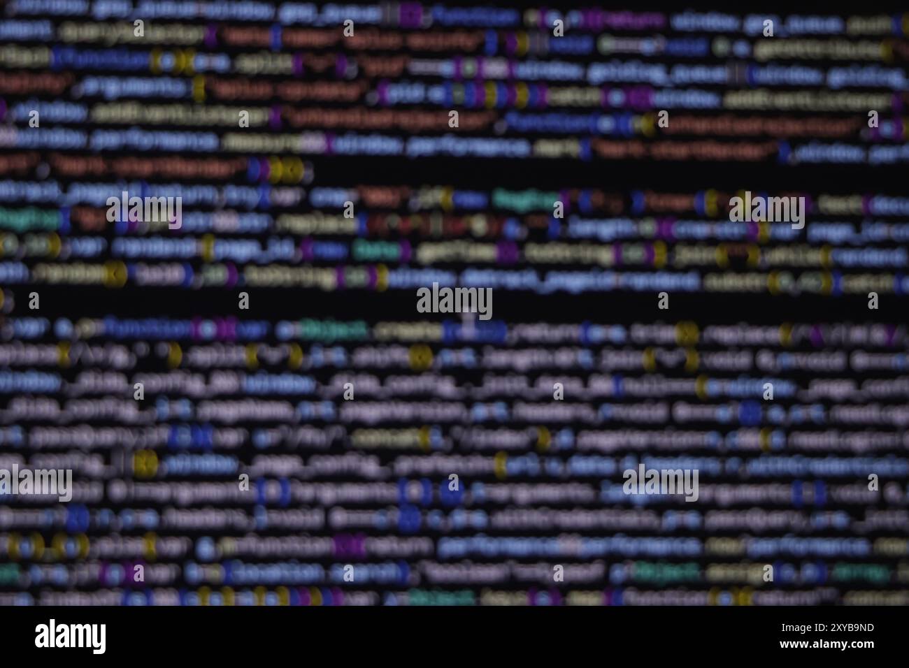 Image floue de l'écran de codage de programmation Banque D'Images