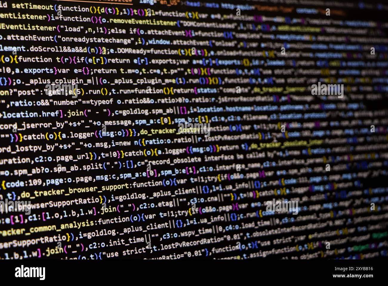 Codage de développement Web, écran de programmation Banque D'Images