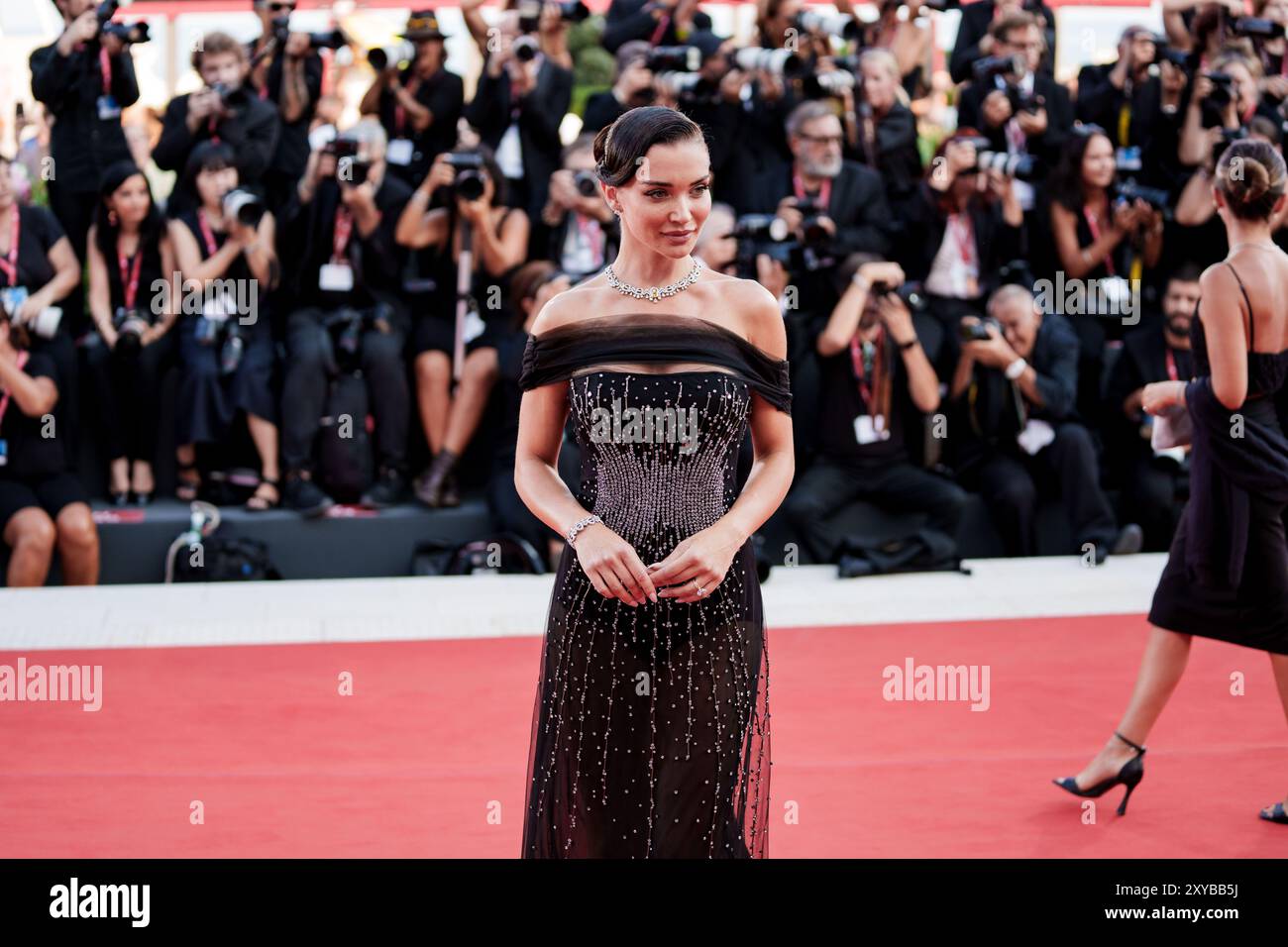 VENISE, ITALIE - AOÛT 28 2024 - tapis rouge d'ouverture - Mariacarla Boscono assistez à un tapis rouge pour le film 'Beetlejuice Beetlejuice' pendant le 81 Banque D'Images