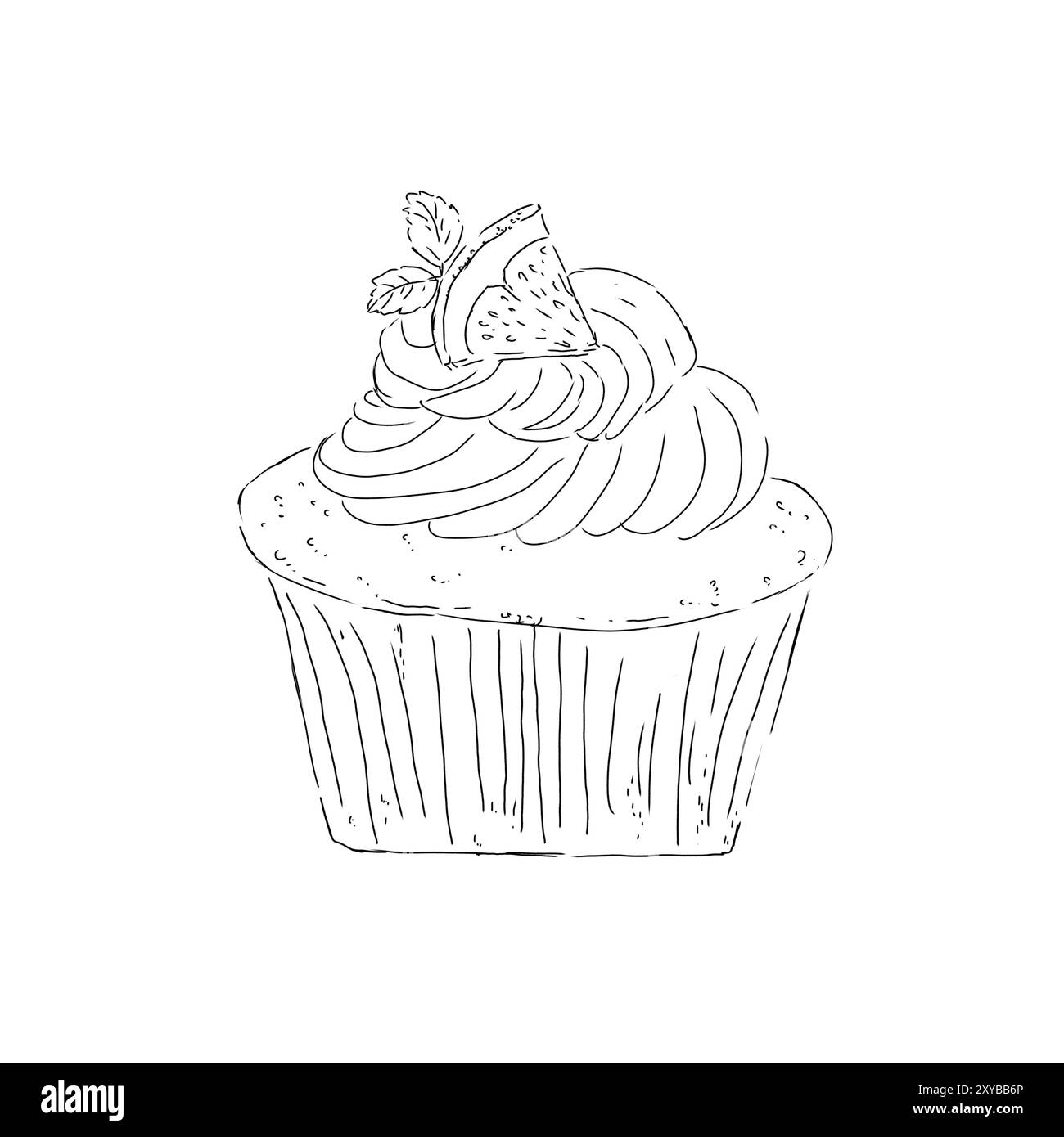 Anis étoilé assaisonnement noir et blanc illustration graphique style artistique Banque D'Images