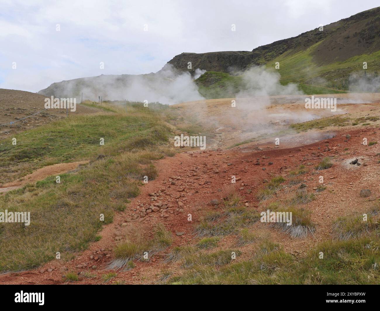 Zone de haute température à Hveragerði en Islande Banque D'Images