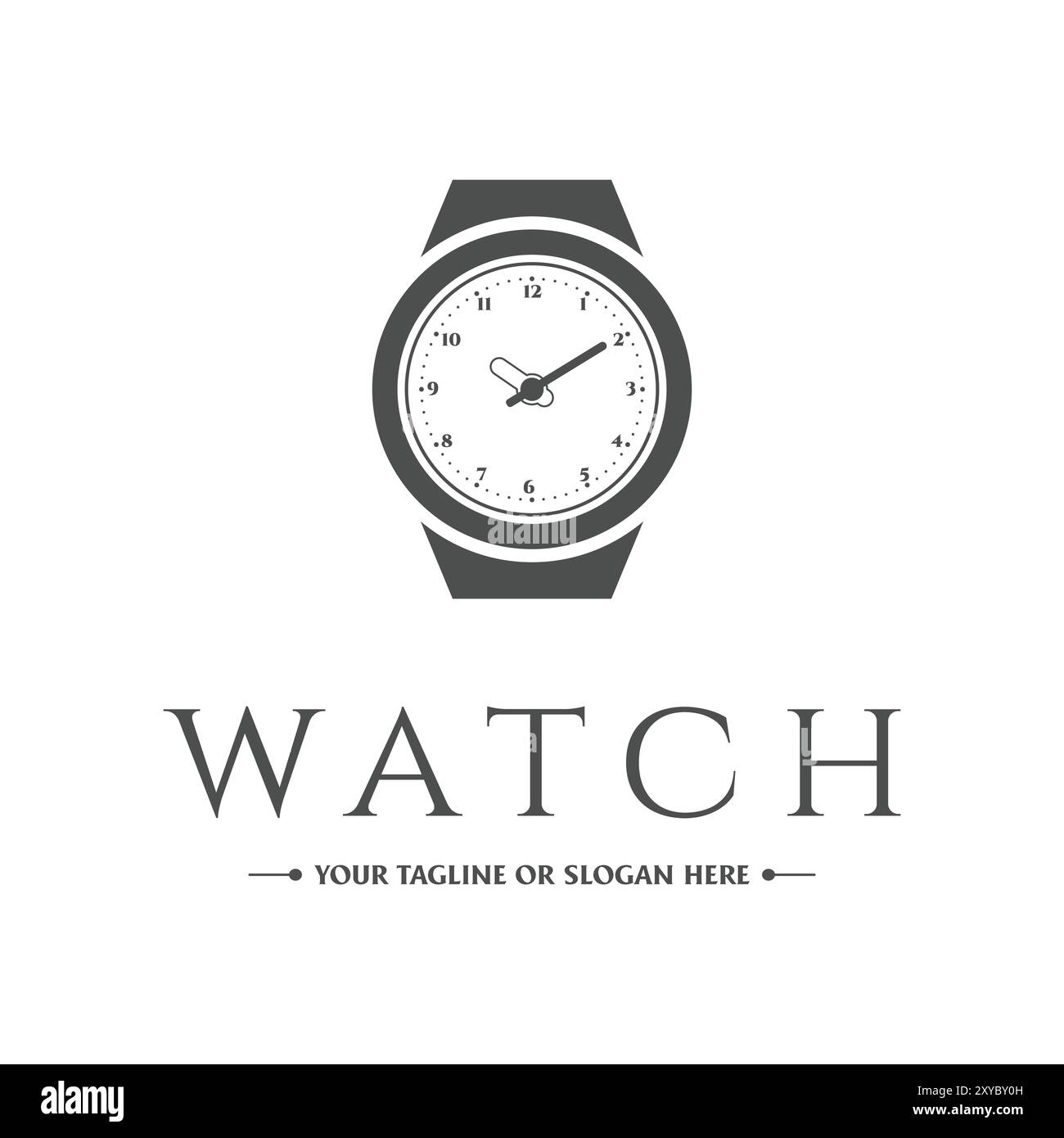 Vintage Retro Luxury Classic Watch icône illustration logo Design vecteur Illustration de Vecteur