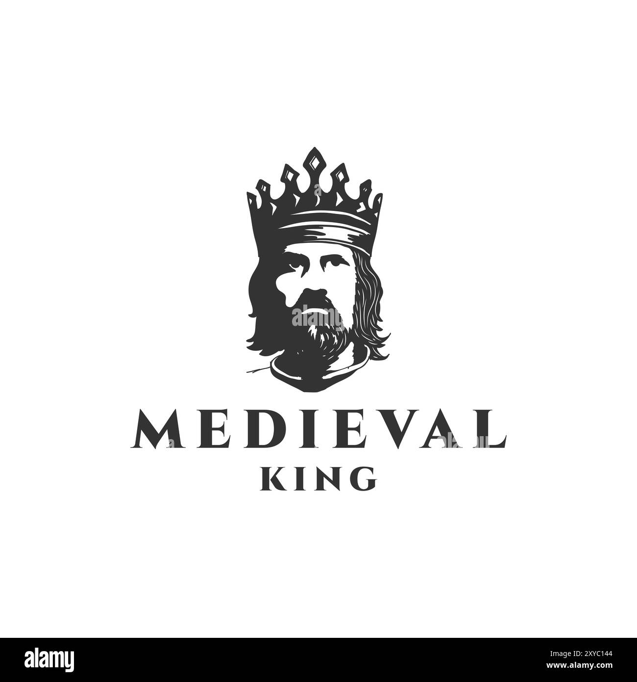 Vintage rétro médiévale croisades Knight Warrior Lord War King, illustration vectorielle Illustration de Vecteur