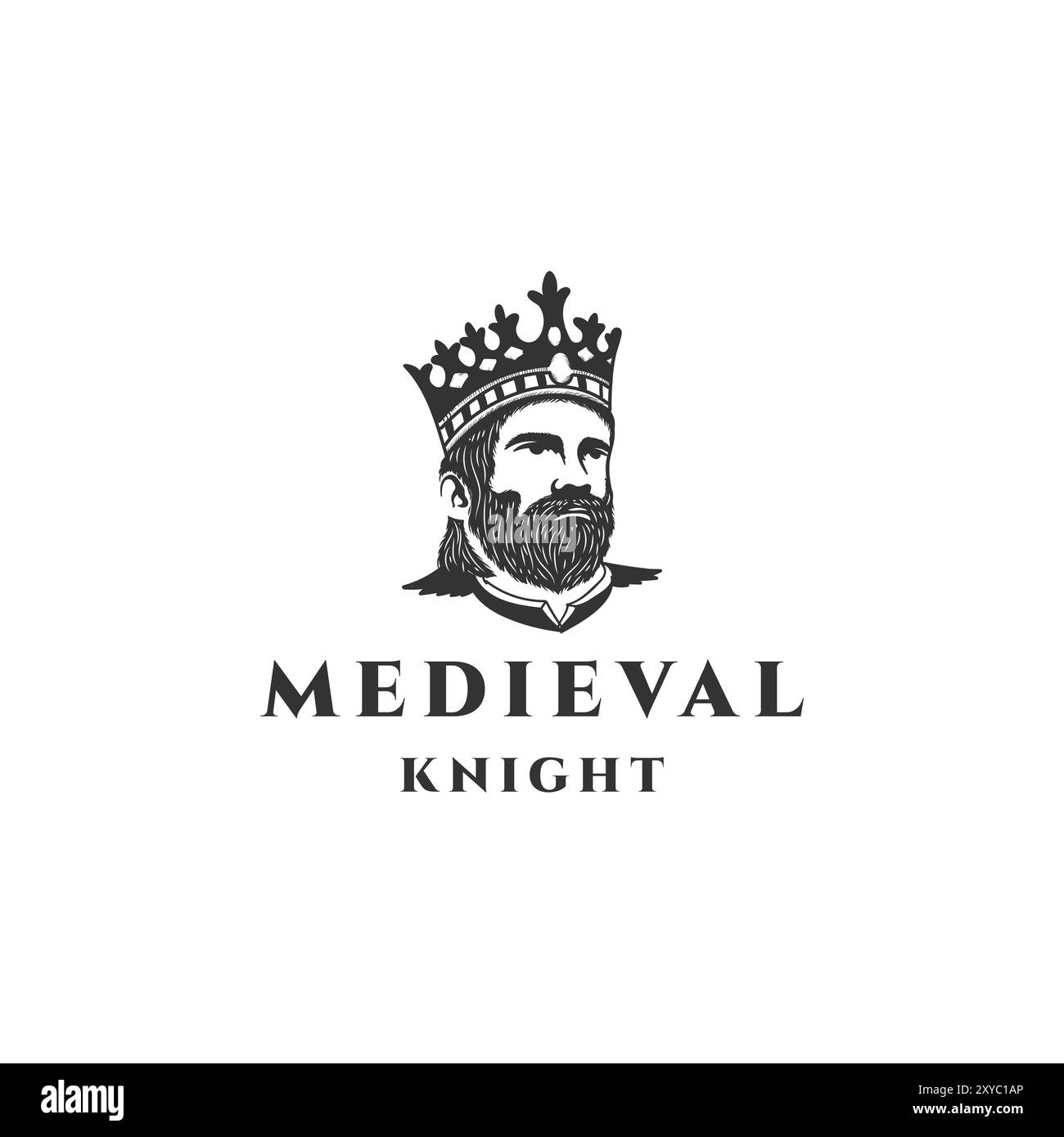 Croisades médiévales Knight Warrior Lord War King, illustration vectorielle Illustration de Vecteur