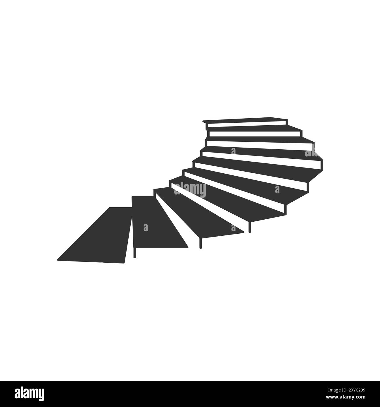 Illustration minimaliste simple d'escalier circulaire ou en spirale. Conception d'icônes vectorielles Illustration de Vecteur