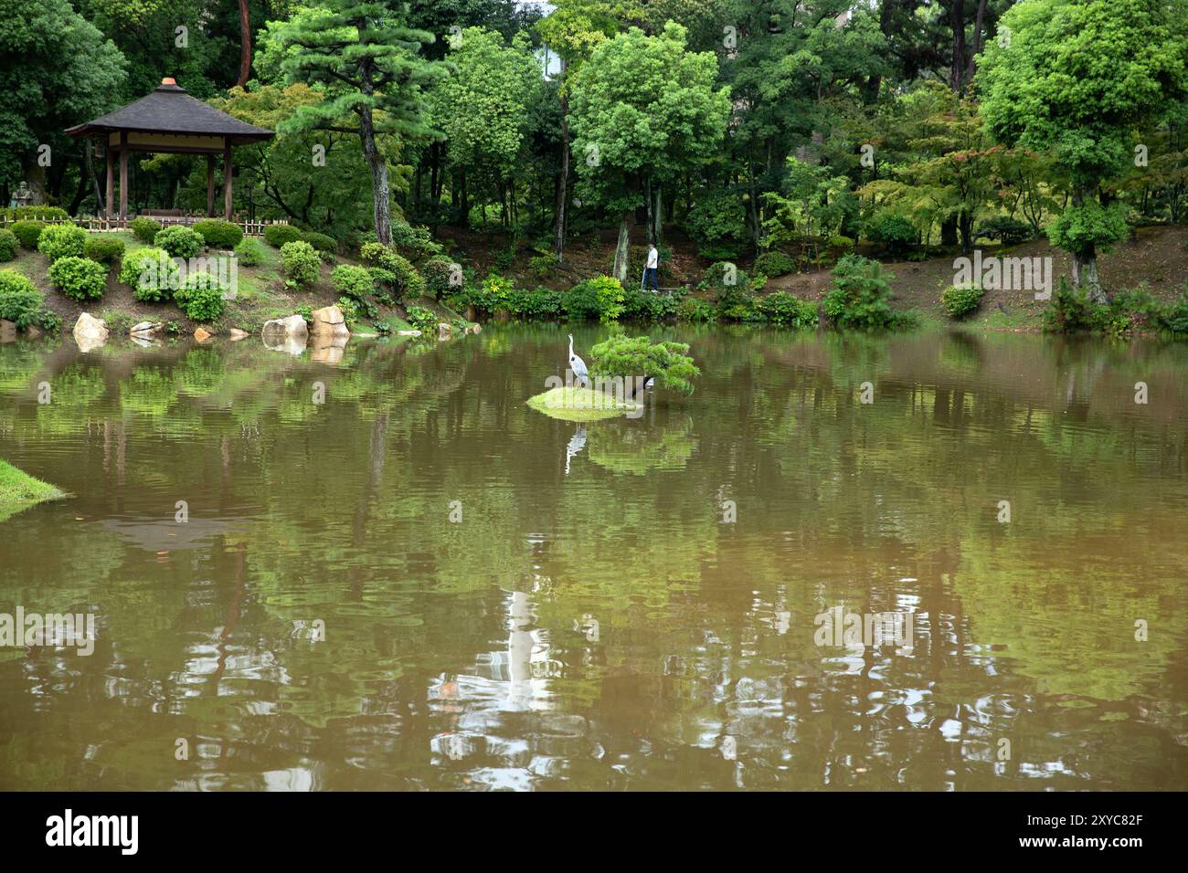 Shukkeien, Hiroshima City, Hiroshima, Japon. Banque D'Images