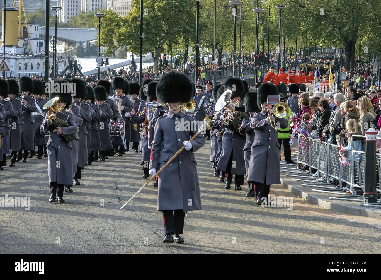 LONDRES, 12 NOVEMBRE : Band of the Honorable Artillery Company défilant au Lord Mayor's Show à Londres le 12 novembre 2005. Personnes non identifiées Banque D'Images