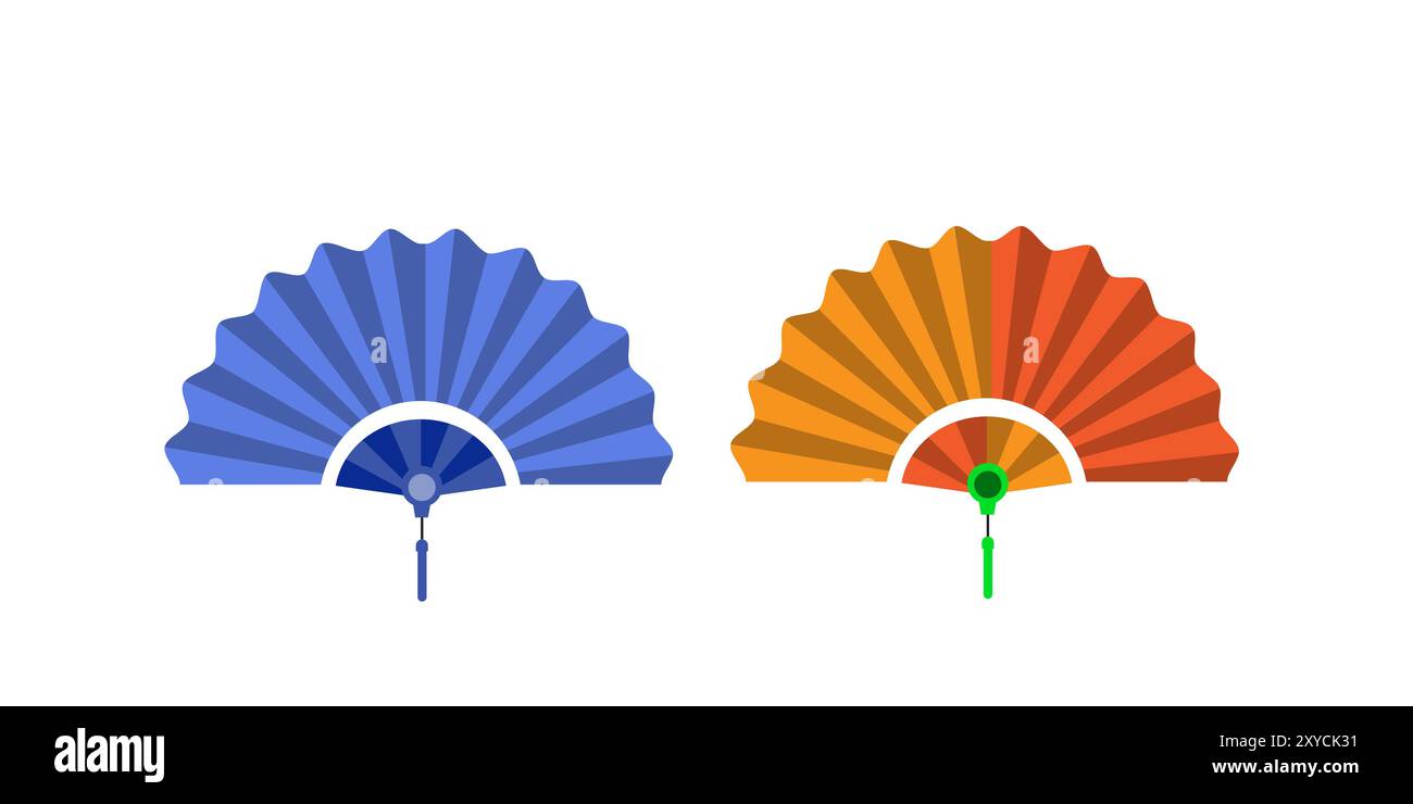 Icône clipart de pliage en éventail manuel. Le Japon a tenu le vecteur de fan handfan Illustration de Vecteur