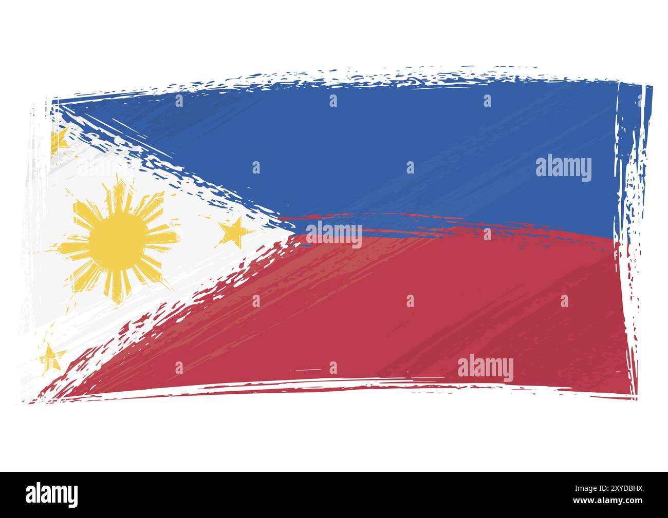 Drapeau national des Philippines créé dans le style grunge Banque D'Images