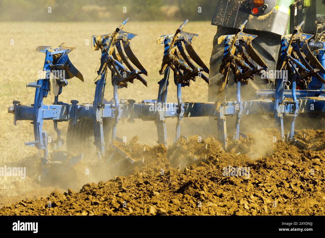 Gros plan d'une charrue en action Banque D'Images