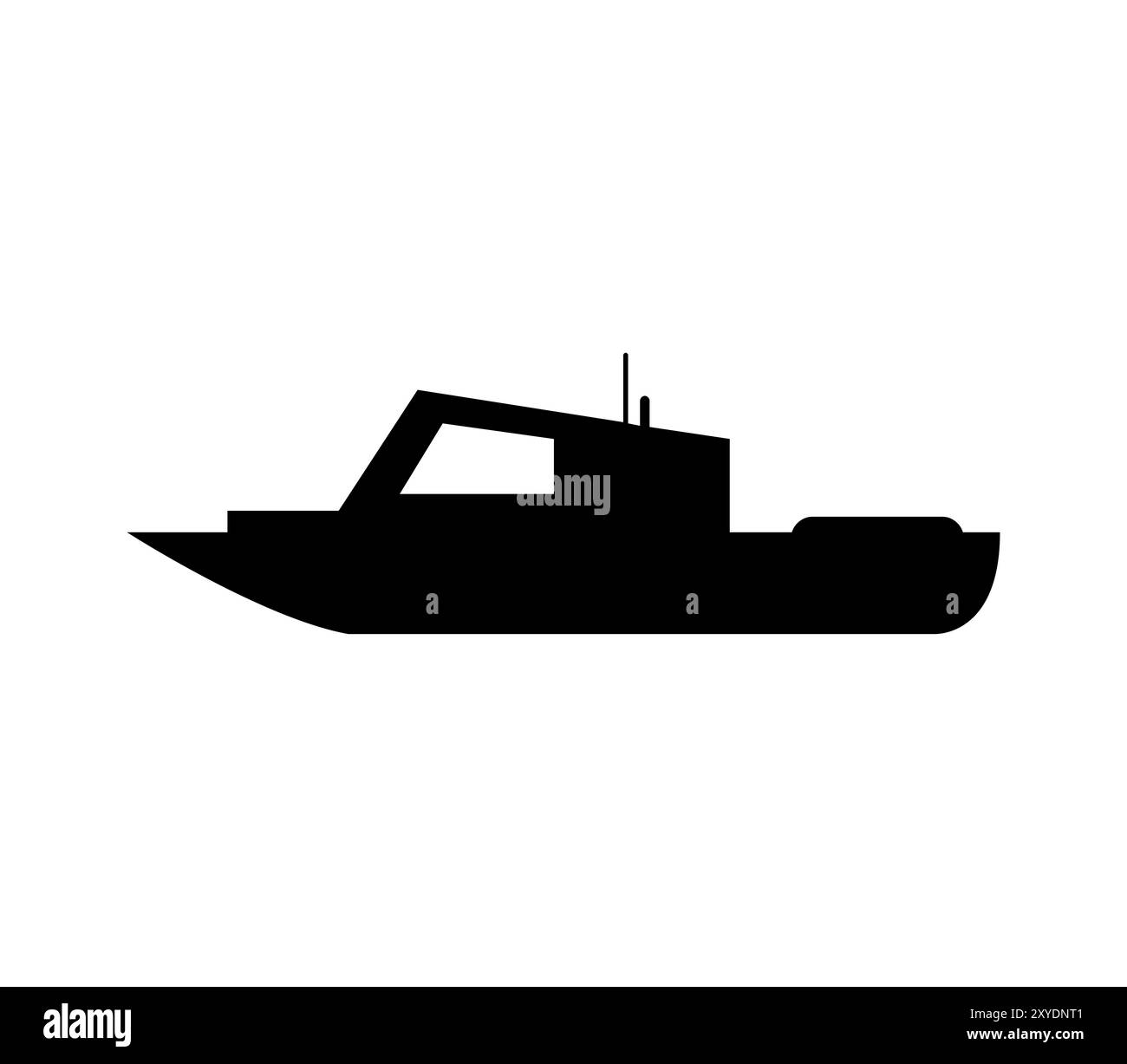 Icône de bateau illustrée dans le vecteur sur fond blanc Banque D'Images