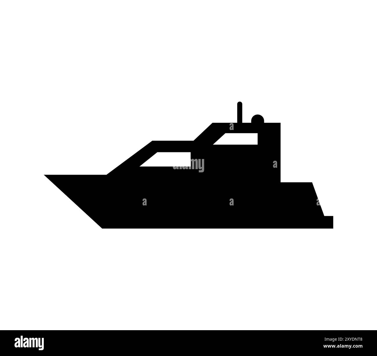 Icône de bateau illustrée dans le vecteur sur fond blanc Banque D'Images