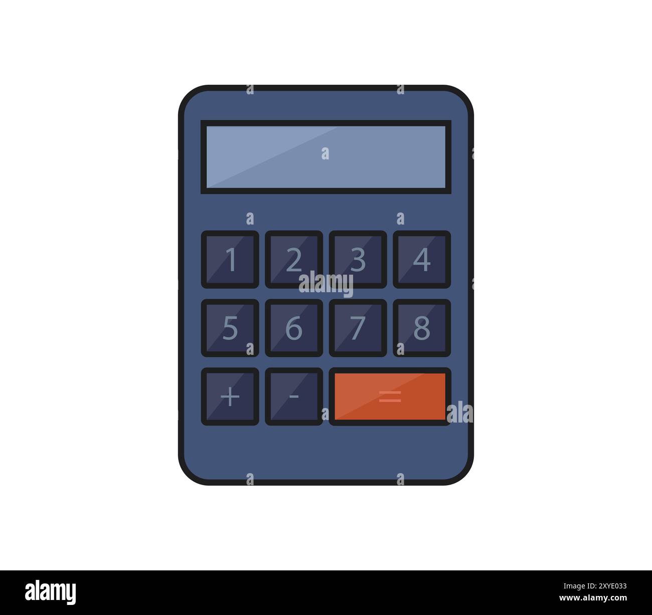 Icône de calculatrice illustrée en vecteur sur fond blanc Banque D'Images