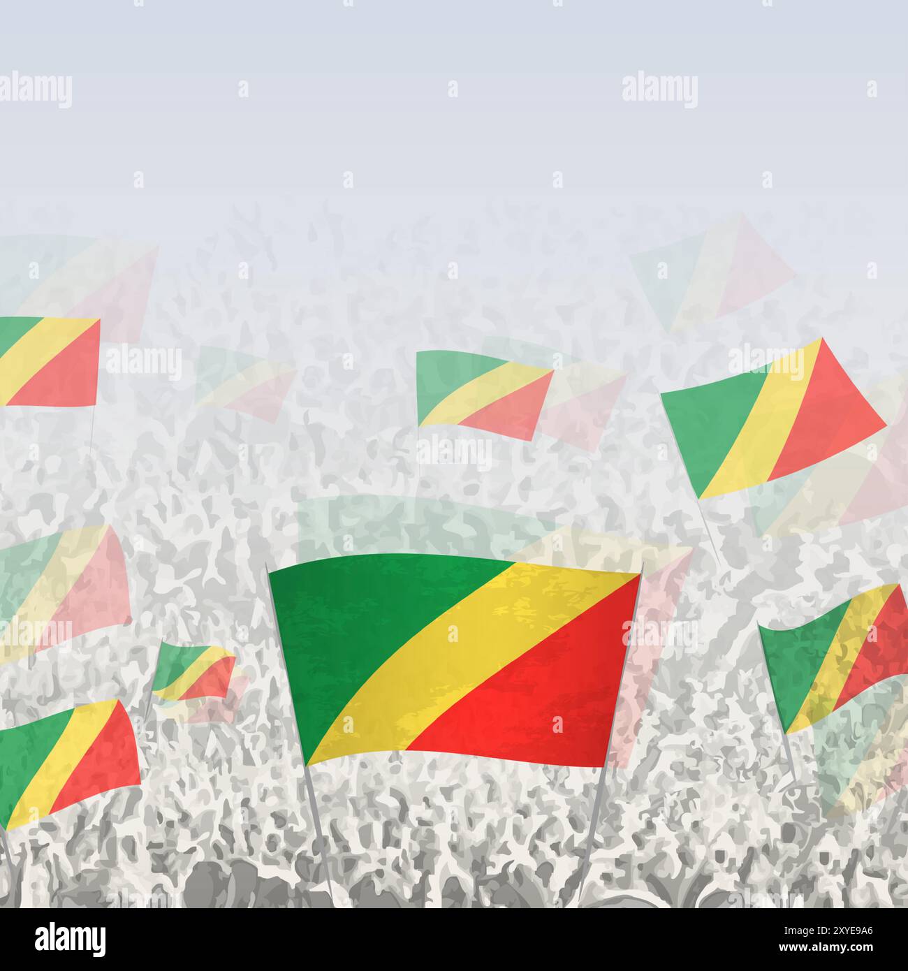 Foule de gens agitant le drapeau du carré Congo graphique pour les médias sociaux et les nouvelles. Illustration vectorielle. Illustration de Vecteur Foule de gens agitant le drapeau du carré Congo graphique pour les médias sociaux et les nouvelles. Illustration vectorielle. Illustration de Vecteur