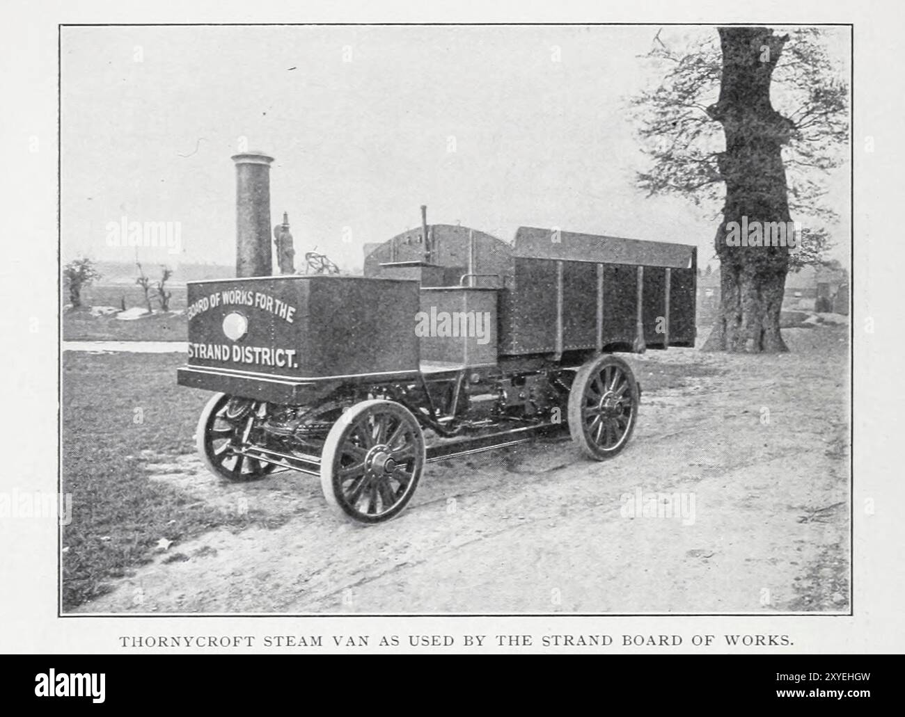 FOURGON À VAPEUR THORNYCROFT TEL QU'UTILISÉ PAR LE PANNEAU DE BRIN DES TRAVAUX DE L'ARTICLE VÉHICULES AUTOMOBILES LOURDS POUR LE SERVICE ROUTIER. Par Fred W. Maynard de The Engineering Magazine consacré au progrès industriel volume XIX 1900 The Engineering Magazine Co Banque D'Images