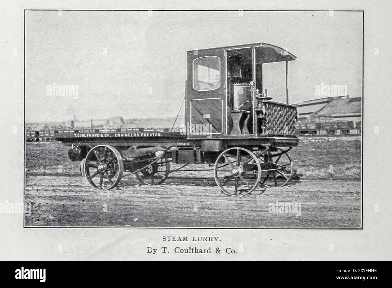 Steam Lurry par T. Coulthard & Co., Preston de l'article VÉHICULES AUTOMOBILES LOURDS POUR LE SERVICE ROUTIER. Par Fred W. Maynard de The Engineering Magazine consacré au progrès industriel volume XIX 1900 The Engineering Magazine Co Banque D'Images