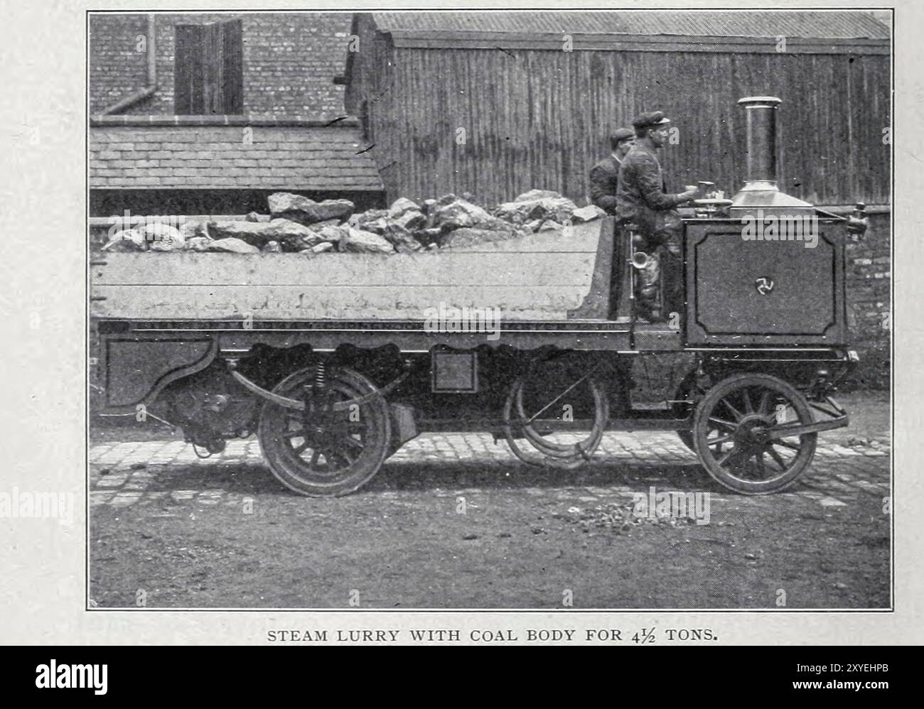 STEAM LURRY AVEC CORPS DE CHARBON POUR 4,5 TONNES DE L'ARTICLE VÉHICULES À MOTEUR LOURDS POUR LE SERVICE ROUTIER. Par Fred W. Maynard de The Engineering Magazine consacré au progrès industriel volume XIX 1900 The Engineering Magazine Co Banque D'Images