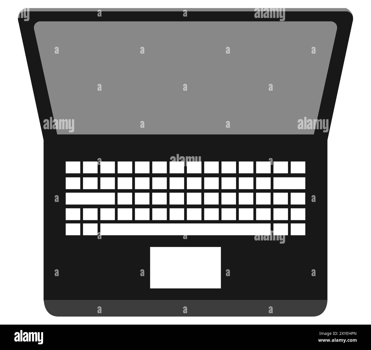 Icône d'ordinateur portable illustrée dans le vecteur sur fond blanc Banque D'Images