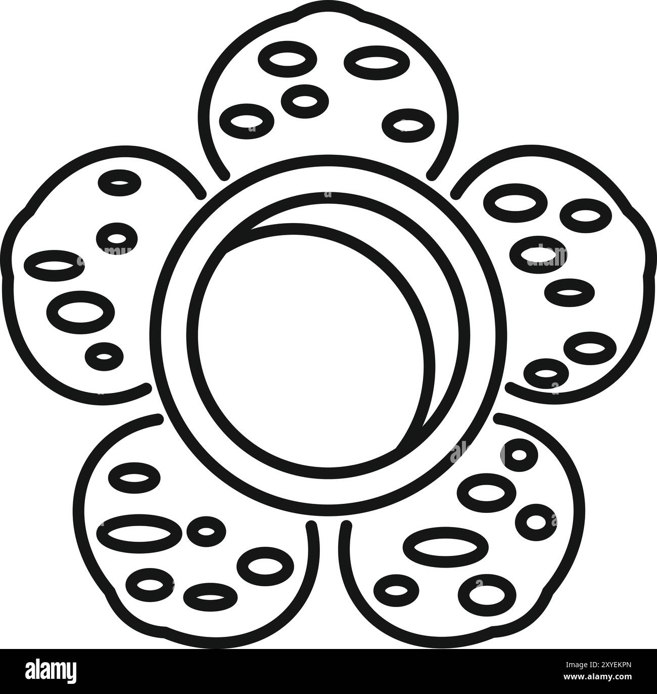 Fleur de Rafflesia poussant dans le vecteur de contour d'icône de jungle sauvage Illustration de Vecteur