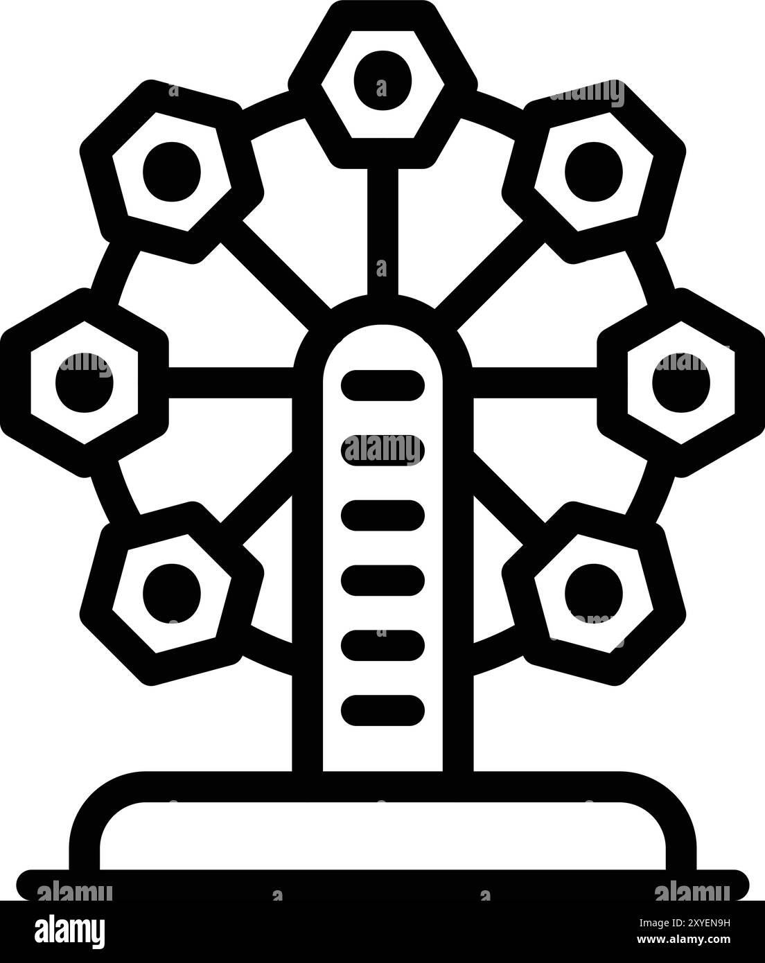 Illustration de conception d'icône de vecteur de roue Ferris Illustration de Vecteur