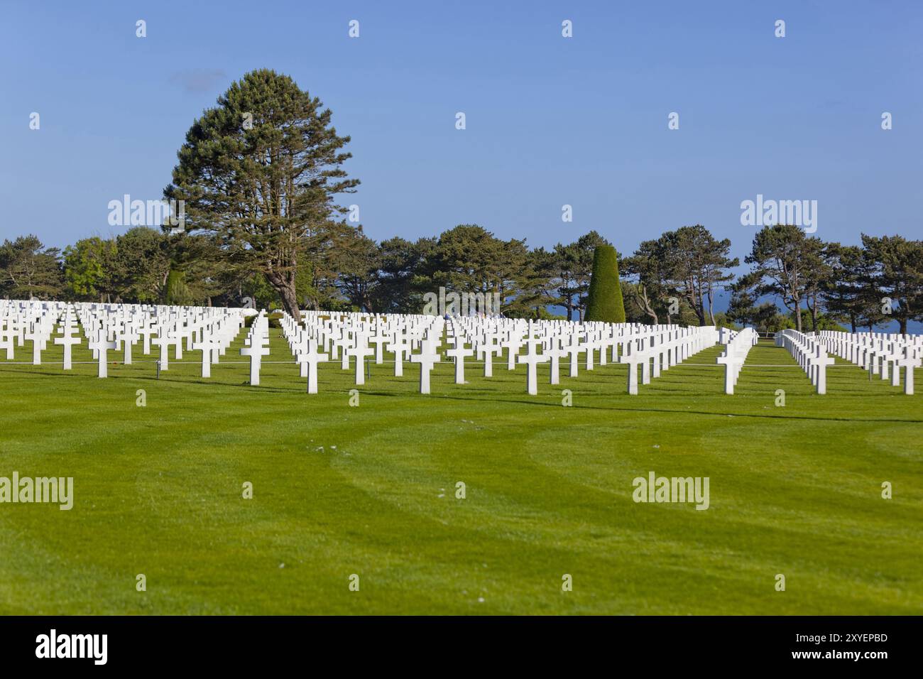 Le cimetière militaire américain de Colleville-sur-mer Banque D'Images