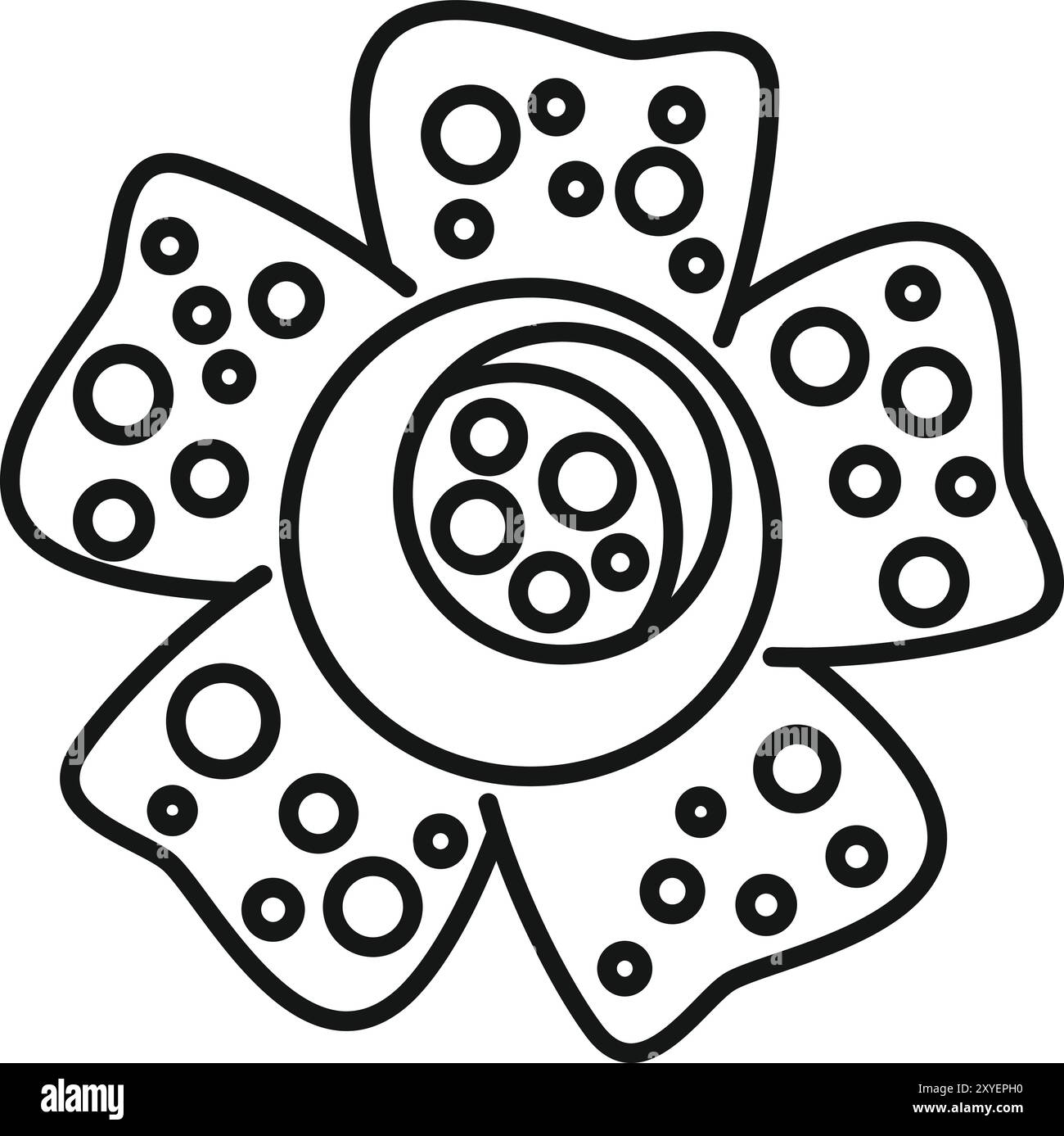 Fleur de Rafflesia arnoldii poussant dans son environnement naturel Illustration de Vecteur