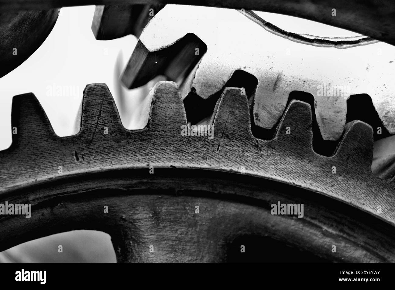Roues dentées d'une machine au Musée de technologie de Magdebourg Banque D'Images