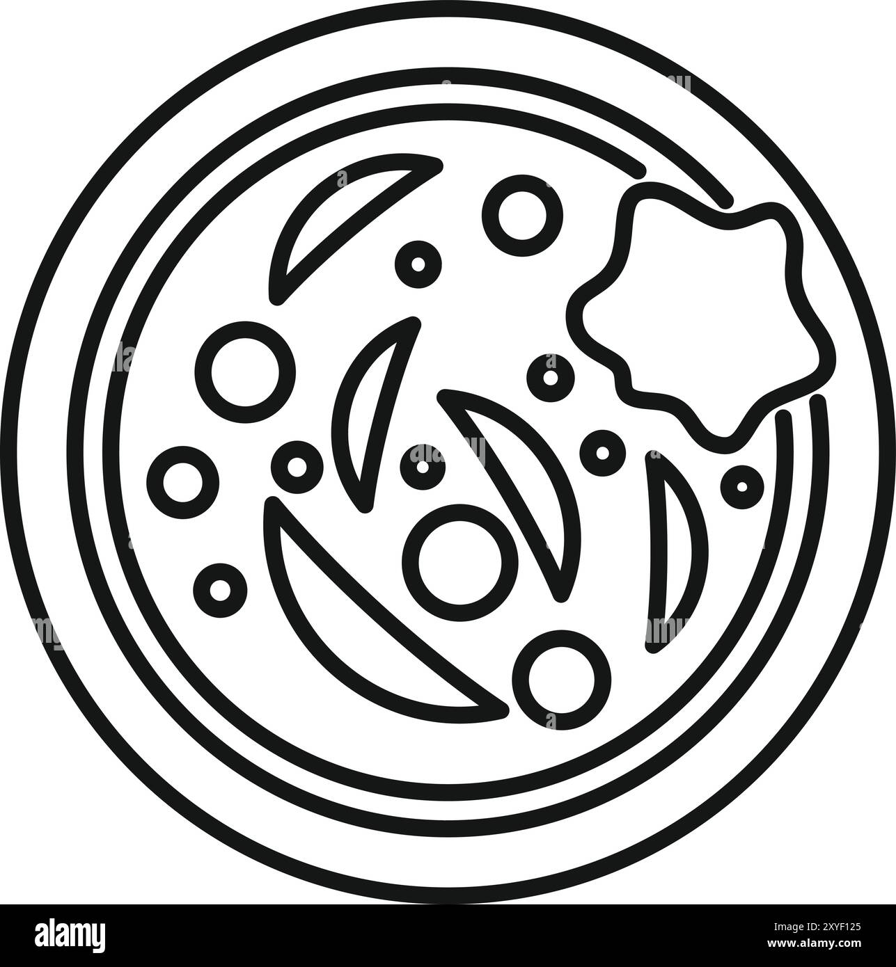 Icône d'art au trait d'une paella, un plat de riz espagnol, parfait pour représenter la cuisine espagnole ou la cuisine Illustration de Vecteur