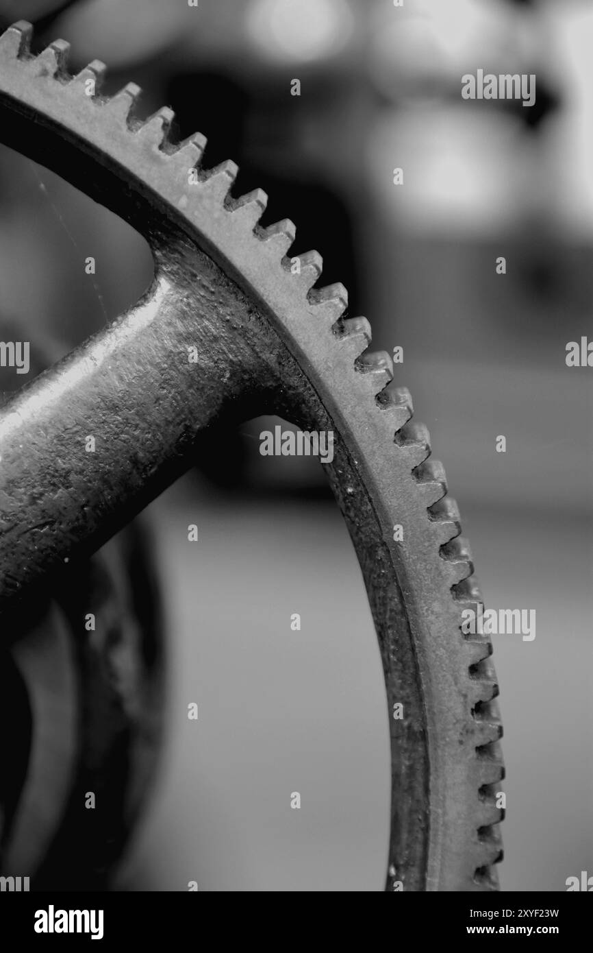 Roue dentée d'une vieille machine au Musée de technologie de Magdebourg Banque D'Images