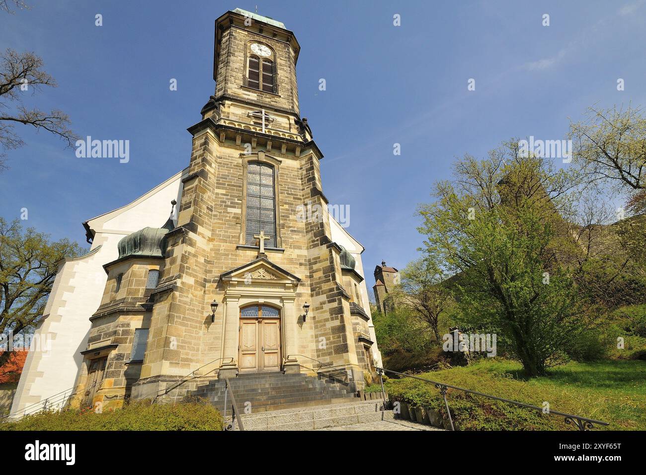 Château de Stolpen en Saxe, au printemps Banque D'Images