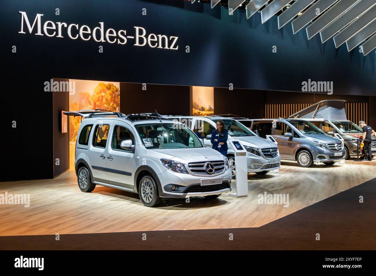Stand Mercedes Benz au salon automobile Brussels Expo Autosalon. Belgique - 19 janvier 2017 Banque D'Images
