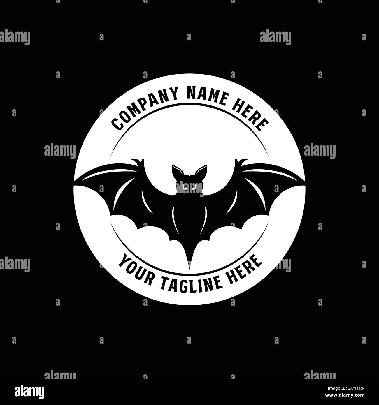 Black Dark Night Moon avec Bat Silhouette pour l'horreur Halloween illustration Design Vector Illustration de Vecteur