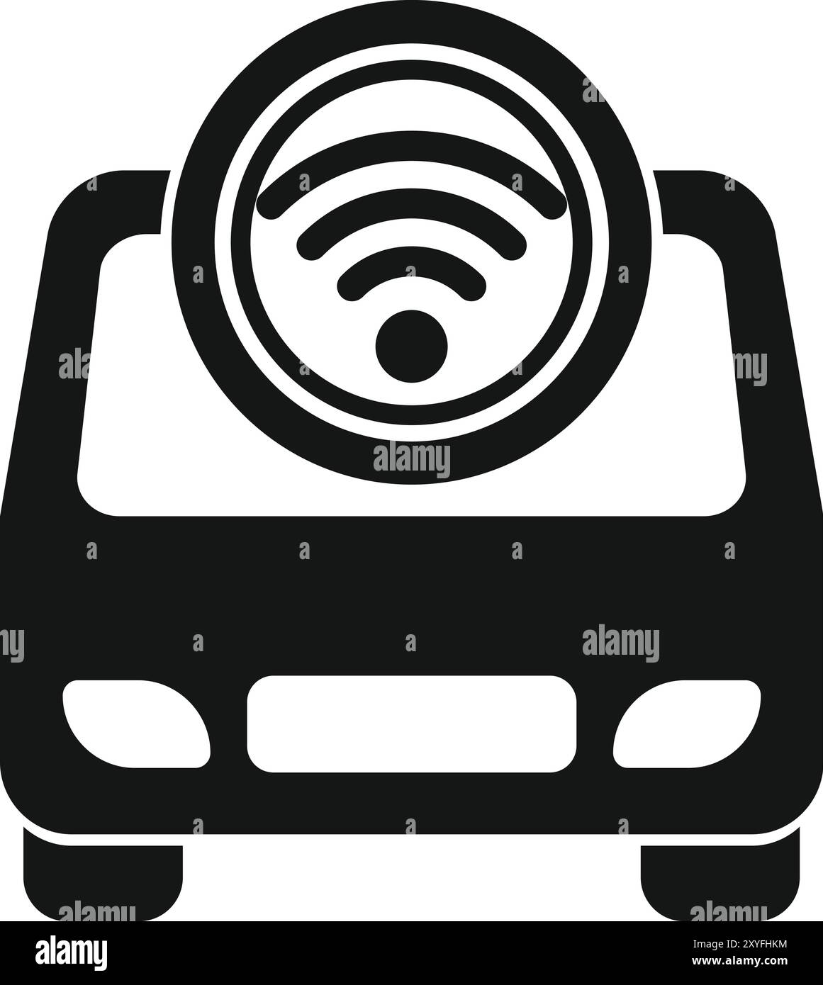 Cette icône simple représente un service de partage de voiture utilisant wifi Illustration de Vecteur