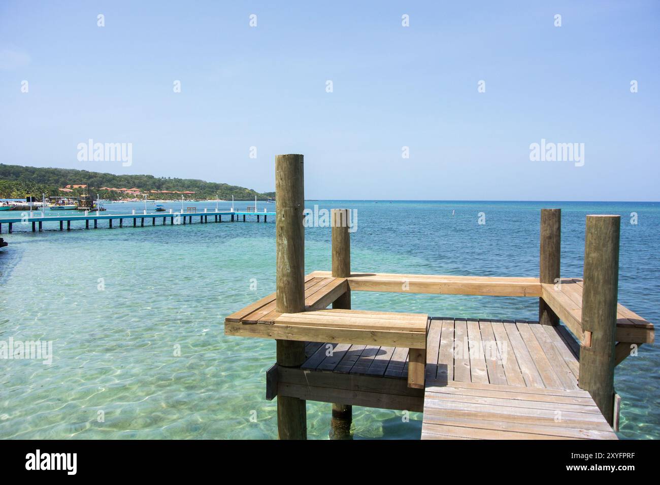 West Bay Beachfront, Roatan Honduras Banque D'Images