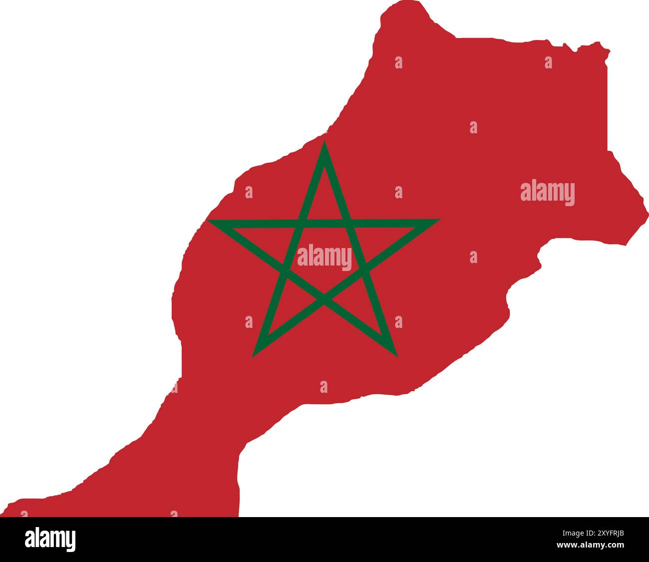 Drapeau du Maroc sur la carte, carte du Maroc avec drapeau, carte du pays, carte du Maroc avec drapeau, drapeau de la Nation Maroc Illustration de Vecteur